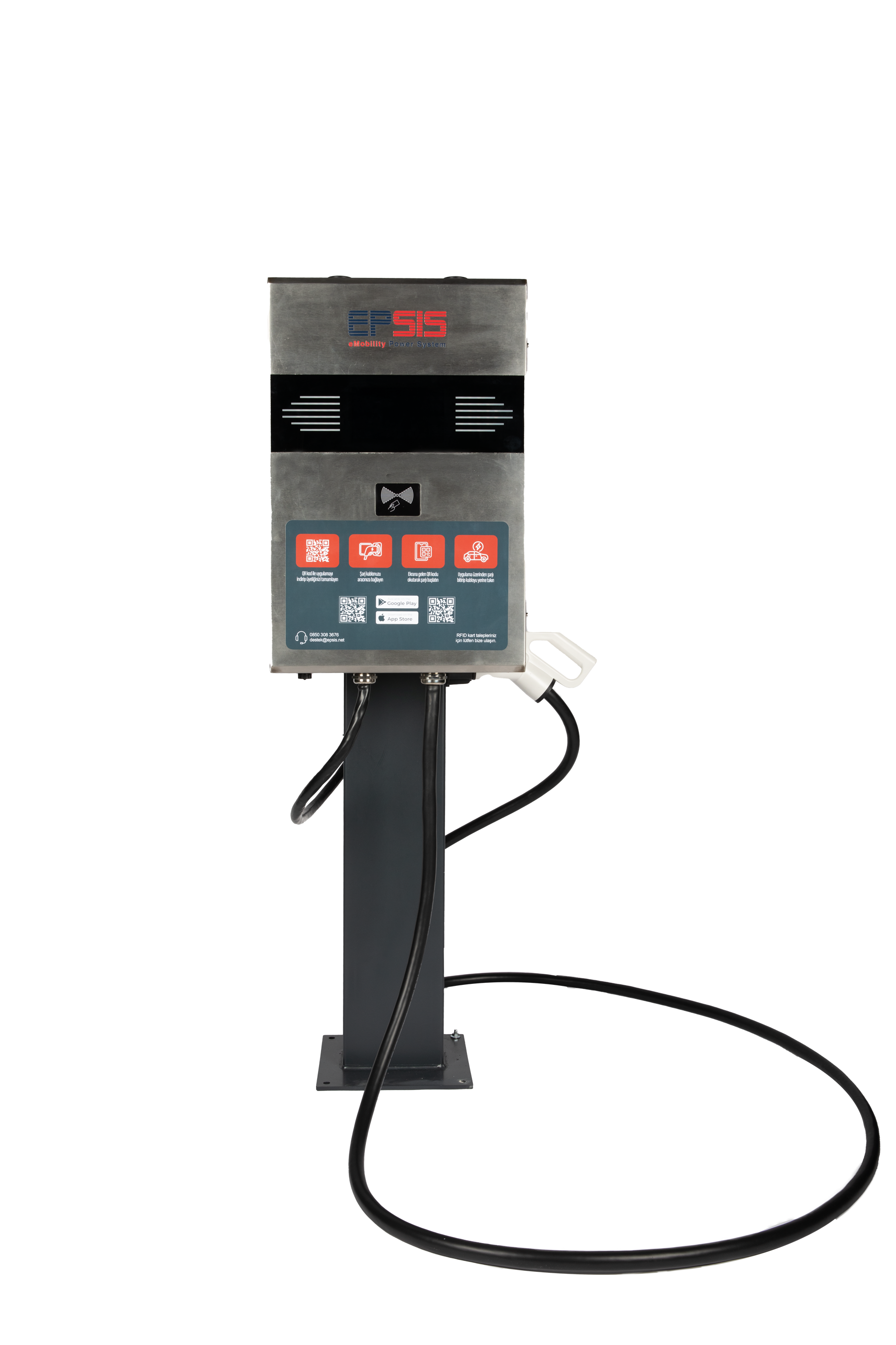 EPSIS EVD100 DC 30 kW Ev Tipi - Sanayi - Ticari Kullanım Kablolu Elektrikli Araç Şarj İstasyonu